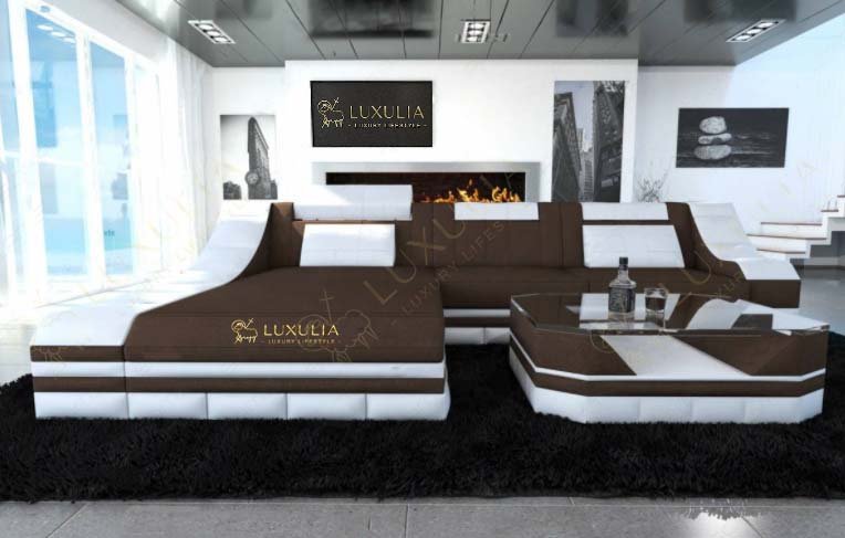 Modern Luxury Sofa Or Couches With L Shape & LED XC200 - Luxulia