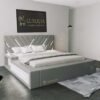 Modern Luxury Bed Frame With Headboard V Shaped LED Lights