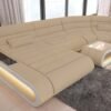 Modern Luxury Sofa Or Couches With U Shape Plus LED Lights