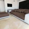 Modern Luxury Sofa Or Couches With 3 Steaters, LED & Ottoman