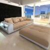 Modern Luxury Sofa Or Couches With 3 Steaters, LED & Ottoman