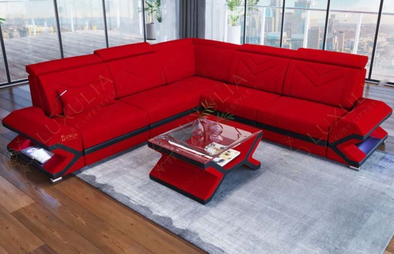 Modern Luxury Sofa Or Couches With L Shape Style With LED - Luxulia