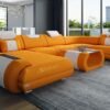 Modern Luxury Sofa Or Couches With U Shape Style And LED Lights