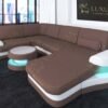 Modern Luxury Sofa Or Couches With U SHAPE Plus LED Lights