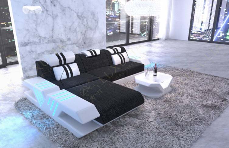 Modern Luxury Sofa Or Couches With L Shape Plus LED Lights YTT54 - Luxulia