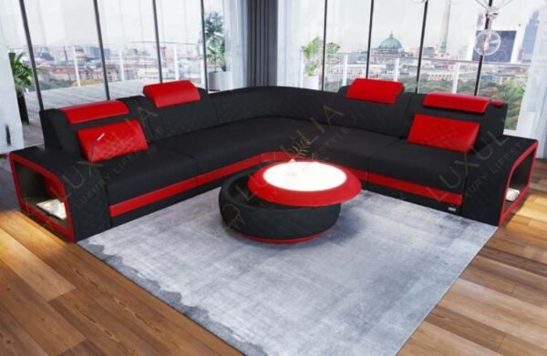Modern Luxury Sofa Or Couches With L Shape Plus LED Lights BG256 - Luxulia