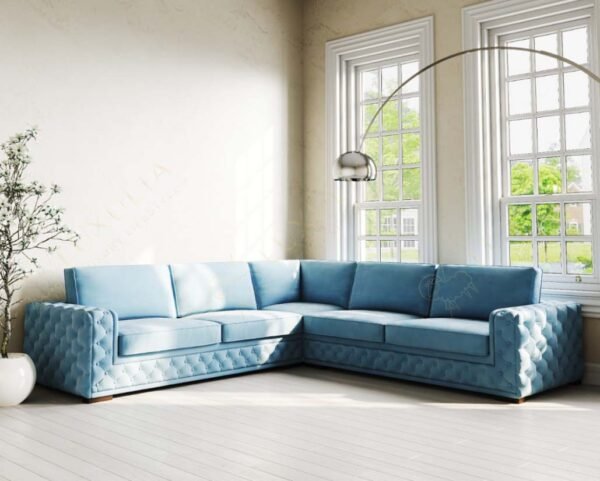 Manhattan Chesterfield Button Style Corner Sofa Modern Designer Italian Contemporary 1